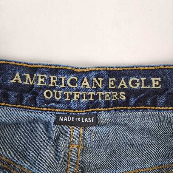 American Eagle Outfitters Jeans Mens 34x33 Blue Relaxed Made to Last Denim - Picture 4 of 10